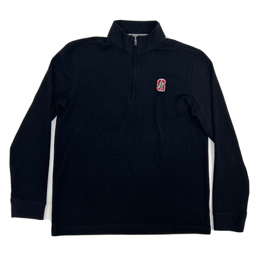 Stanford University Cardinals‎ Shirt Boy's 14 Black Johnnie-O 1/4 Zip Pullover